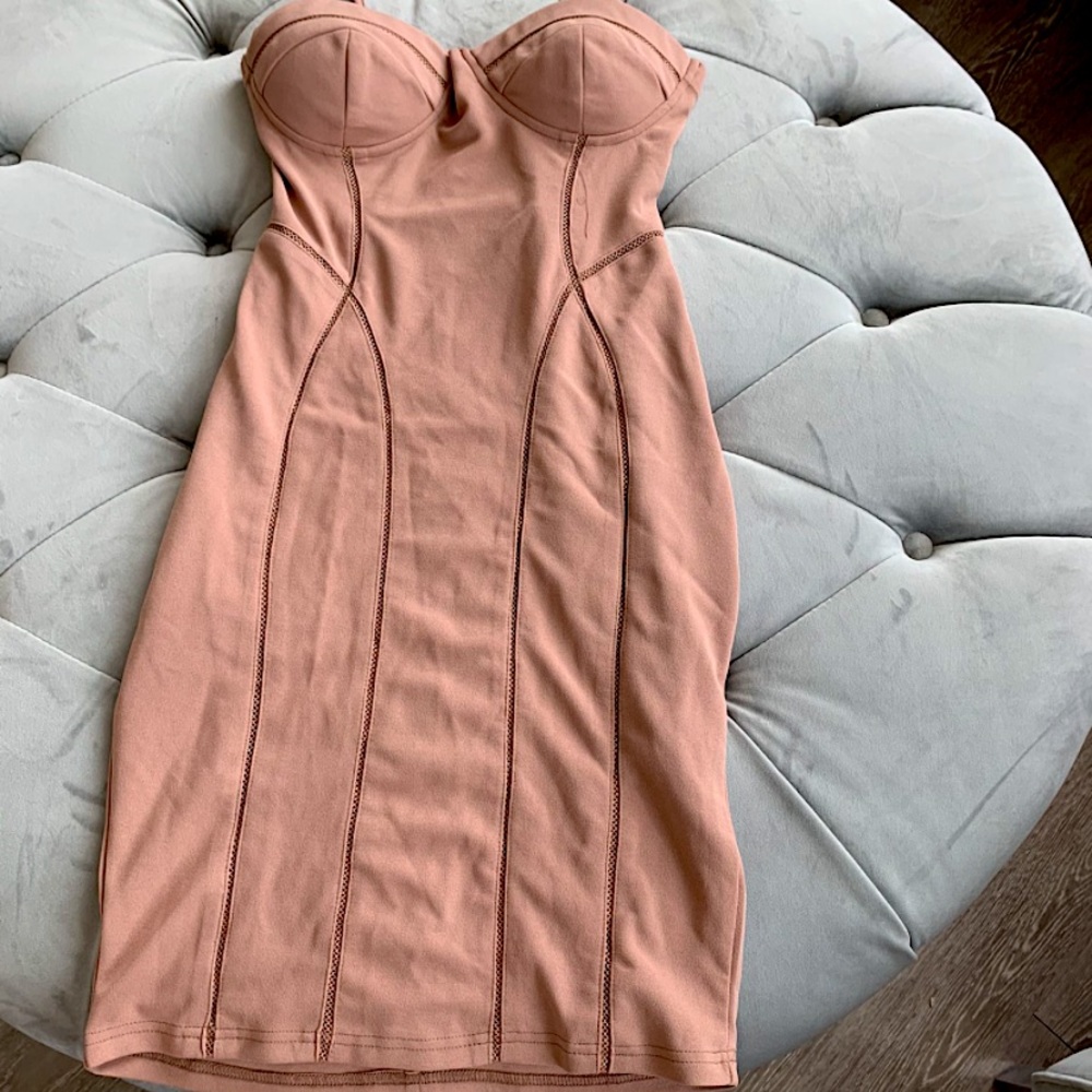 Nude bodycon dress